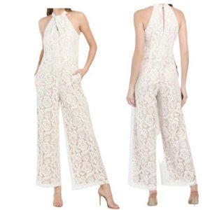 Julia Jordan White Lace Jumpsuit